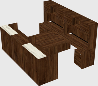 Shared u-shaped reception desks