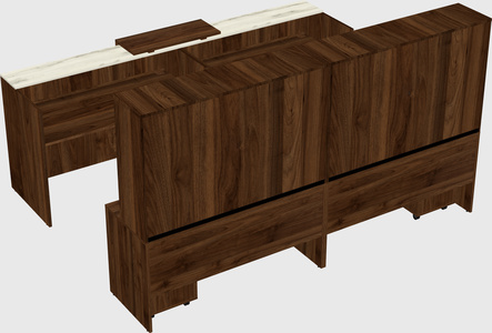 Shared u-shaped reception desks