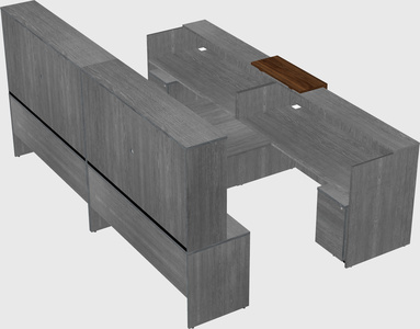 Shared u-shaped reception desks