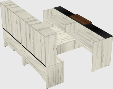 Shared u-shaped reception desks