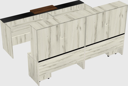 Shared u-shaped reception desks