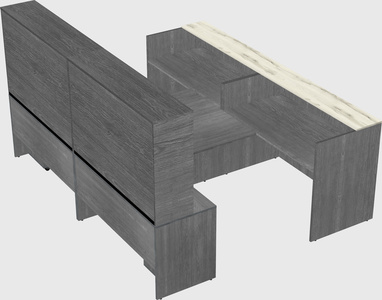 Shared u-shaped reception desks