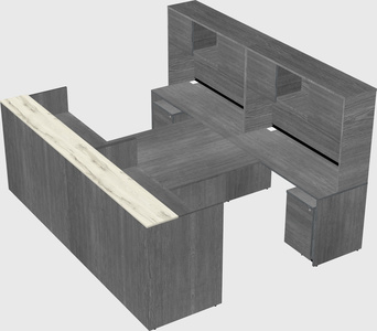 Shared u-shaped reception desks