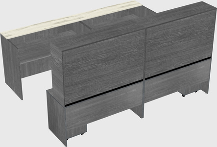 Shared u-shaped reception desks