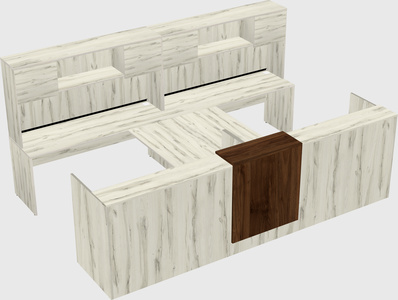 Shared u-shaped reception desks