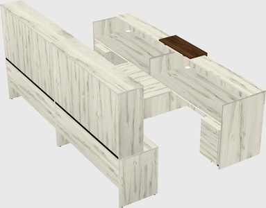 Shared u-shaped reception desks
