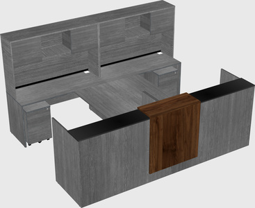 Shared u-shaped reception desks