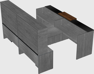 Shared u-shaped reception desks
