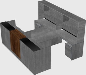 Shared u-shaped reception desks