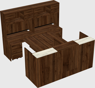 Shared u-shaped reception desks