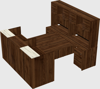 Shared u-shaped reception desks