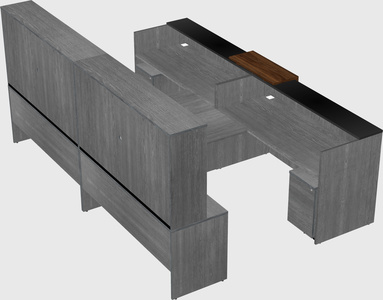 Shared u-shaped reception desks
