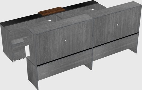 Shared u-shaped reception desks
