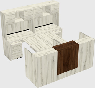 Shared u-shaped reception desks