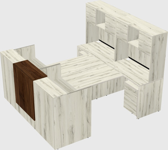 Shared u-shaped reception desks
