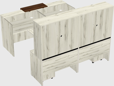 Shared u-shaped reception desks