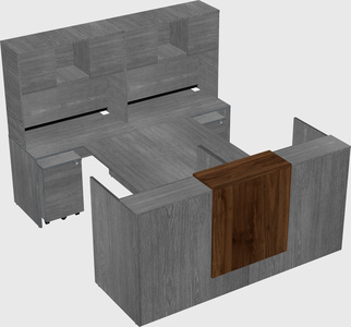 Shared u-shaped reception desks