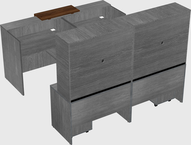 Shared u-shaped reception desks