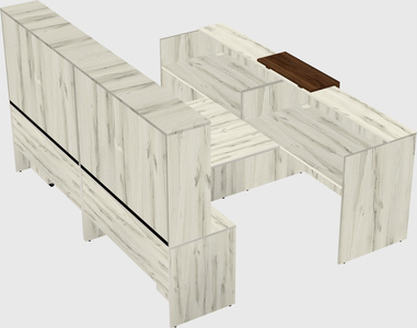 Shared u-shaped reception desks