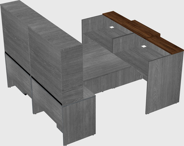 Shared u-shaped reception desks