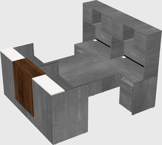 Shared u-shaped reception desks