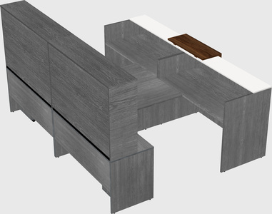 Shared u-shaped reception desks