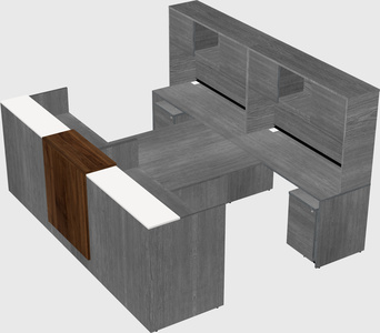 Shared u-shaped reception desks