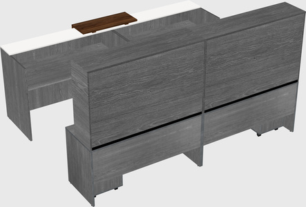 Shared u-shaped reception desks