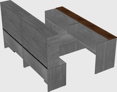 Shared u-shaped reception desks