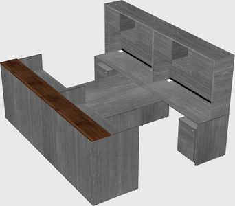 Shared u-shaped reception desks