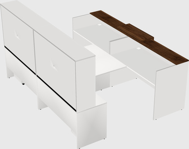 Shared u-shaped reception desks