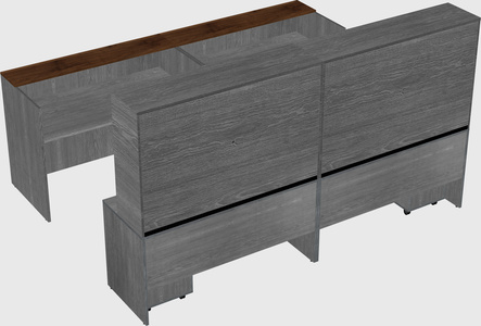Shared u-shaped reception desks