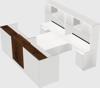 Shared u-shaped reception desks