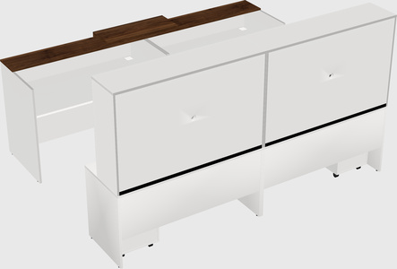 Shared u-shaped reception desks