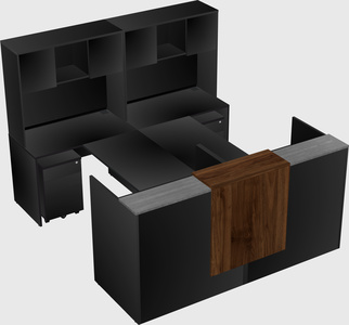 Shared u-shaped reception desks