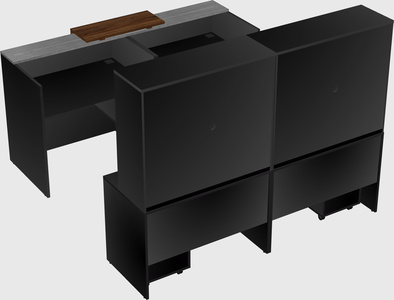 Shared u-shaped reception desks