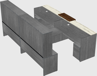 Shared u-shaped reception desks