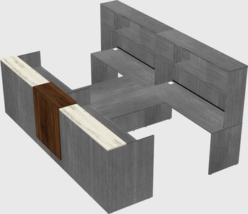 Shared u-shaped reception desks