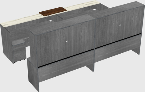 Shared u-shaped reception desks