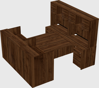 Shared u-shaped reception desks