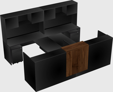 Shared u-shaped reception desks