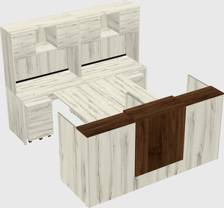 Shared u-shaped reception desks