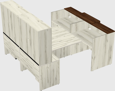 Shared u-shaped reception desks