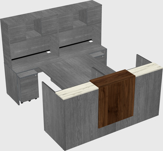 Shared u-shaped reception desks
