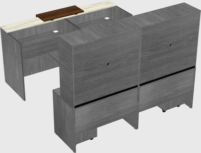 Shared u-shaped reception desks