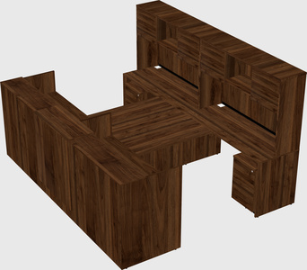 Shared u-shaped reception desks