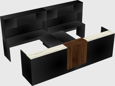 Shared u-shaped reception desks