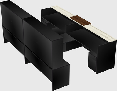 Shared u-shaped reception desks