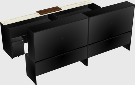 Shared u-shaped reception desks
