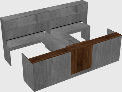 Shared u-shaped reception desks